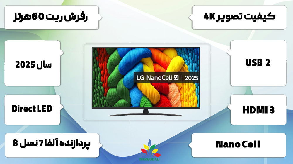 مشخصات تلویزیون ال جی 55NANO81A