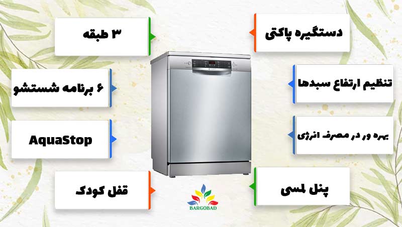 مشخصات کلی ماشین ظرفشویی 13 نفره 46NI01B
