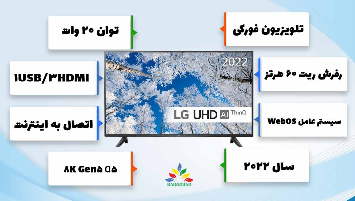 جمع بندی و مشخصات تلویزیون UQ7000 ال جی مدل 2022
