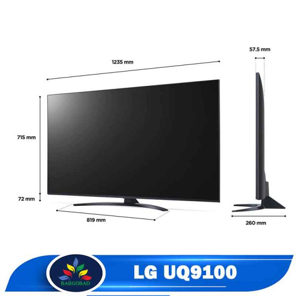 ابعاد تلویزیون 55 اینچ ال جی UQ9100