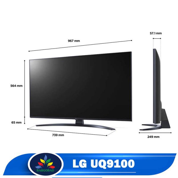ابعاد تلویزیون 43 اینچ ال جی UQ9100